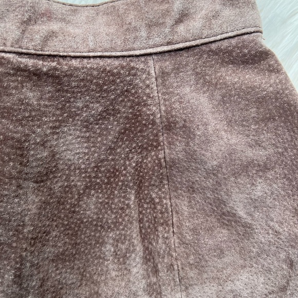 Tan Genuine Suede Leather Pencil Skirt VTG Pristine - Picture 11 of 14